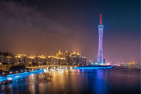 广州之夜：寺庙、月亮桥和珠江河上巡游法语/意大利语/日语/韩语/俄语/西班牙语指南