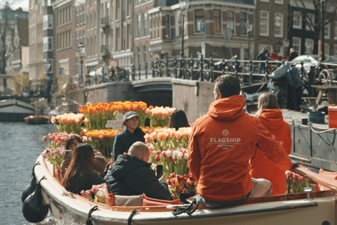 Amsterdam : Premium Tulip Boat Canal TourVisite des tulipes depuis la Maison d&#039;Anne Frank