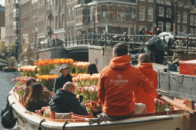 Amsterdam : Premium Tulip Boat Canal TourVisite des tulipes depuis la Maison d&#039;Anne Frank