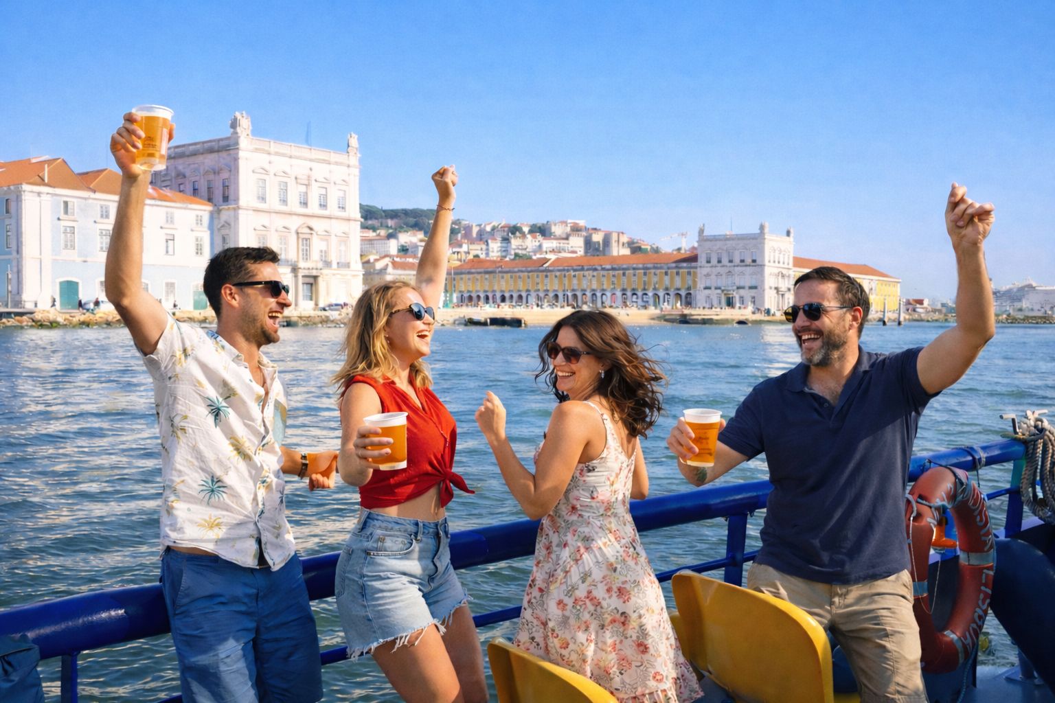 Lissabon: Kreuzfahrt bei Sonnenuntergang mit Live-DJ und Getränken