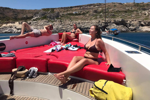 Rhodes : Croisière sur la plage avec baignade, repas et boissons illimitées