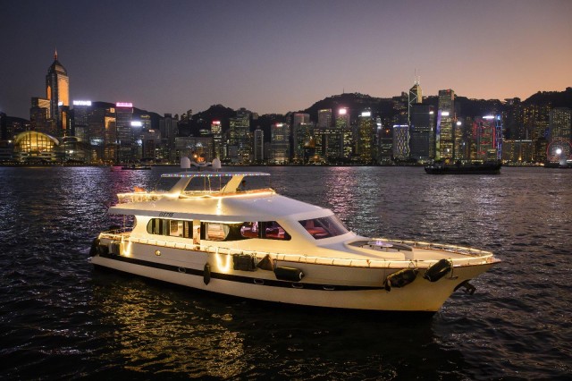 Visit Victoria Harbour Night Yacht Tour with Stunning Views in Macau, China
