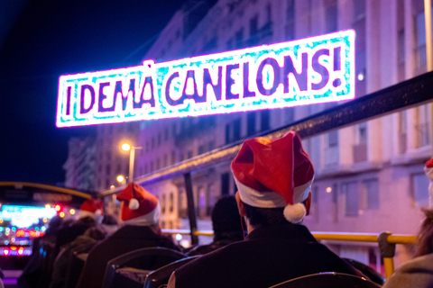Barcelona: passeio de autocarro aberto com luzes de Natal20h30 Passeio de Natal Espanhol