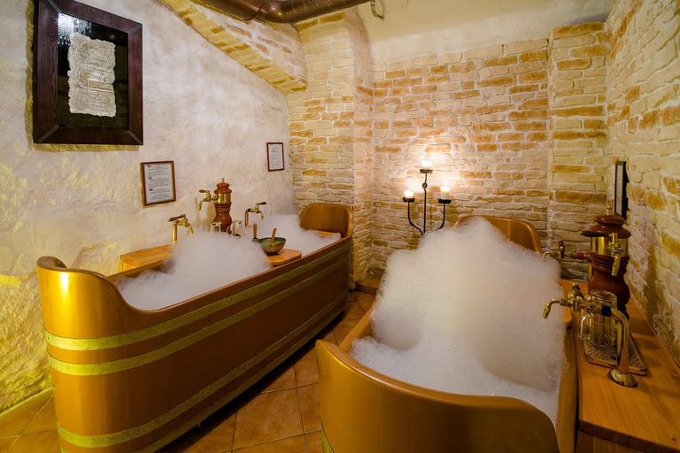 Prague: Caroline Bernard Beer Spa with Beer & Massage option Beer Spa and Unlimited Beer and Massage