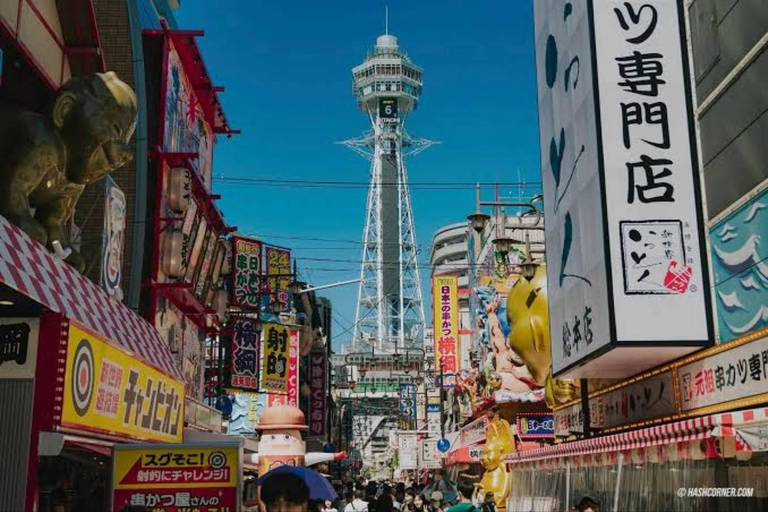 Osaka Through Time: Castle, Shinsekai, Harukas & Dotonbori Small Group Walking Tour with Public Transportation