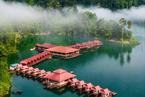 Khao Sok: Overnight Raft House Cheow Lan Lake & Coral Cave Option 1: Join Trip Raft House with Fan & *Shared Bathroom