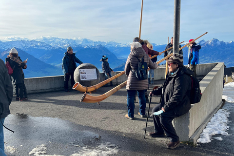 Luzern: Dagtrip naar Mt. Rigi met boottocht en tandradbaan