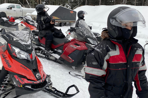 Montreal: Canadian Forest Guided Tour by Snowmobile Snowmobile for One Person