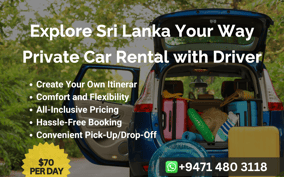 Sri Lanka Car Rental with Driver - 3 Days Minimum, 180km/Day