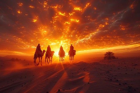 Agafay Sunset: Camel Ride, Dinner & Fire Show – Book Now!
