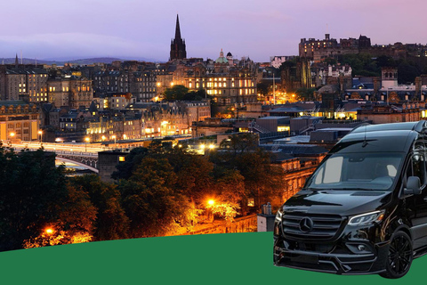 Edinburgh: XL privat flygplatstransfer XL till stadens centrum6 passagerare XL – Edinburgh centrum till flygplatsen