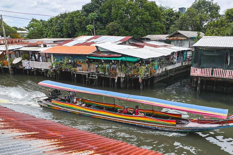 Tour privato di 3 ore del mercato galleggiante di Bangkok in barca piatta