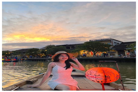 Hoi An : Lantern Boat Trip with flower Lanterns . Hoi An Lantern Boat Trip