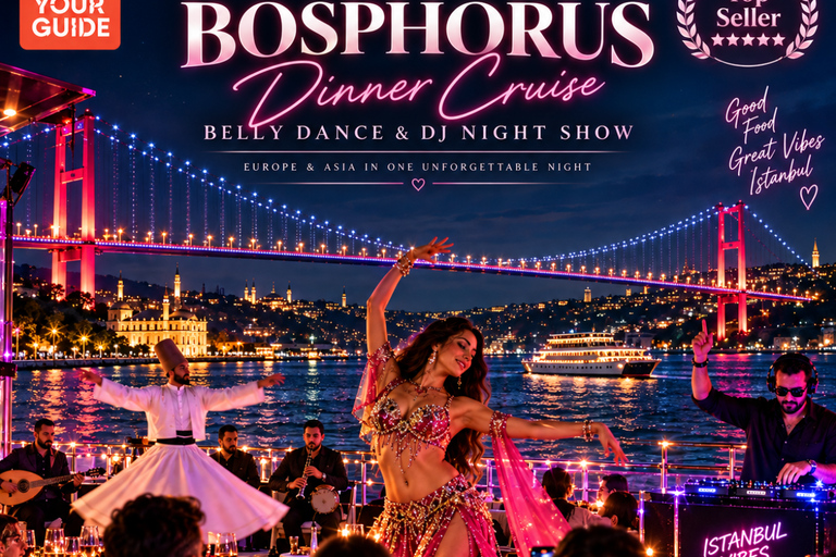 Istanbul: Bosphorus Dinner Cruise, Turkish Shows & DJ Party Birthday Celebration – VIP Table & Alcholic Drinks