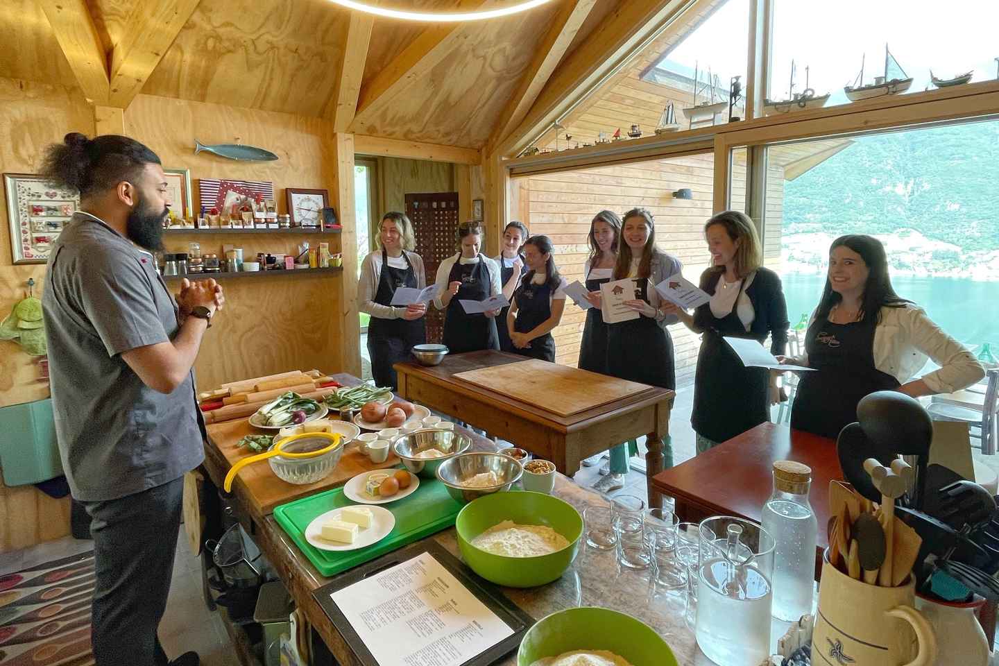 Lago di Como: cucina piatti italiani con vista sul lago