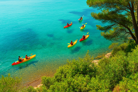 Golf-Juan: Kajak-Abenteuer, Picknick und Schnorcheln auf den Lérins-InselnKajak-Abenteuer &amp; Lérins-Inseln ab Palm Beach Cannes