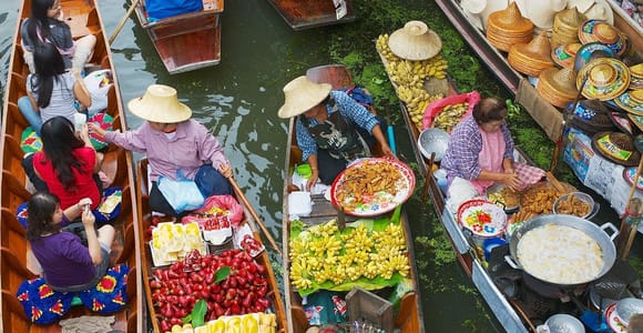Bangkok: Mae Klong Zugmarkt & Bootstour zum Schwimmenden Markt