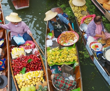 Bangkok: Mercado flutuante e ferroviário com passeio de trem e de barco
