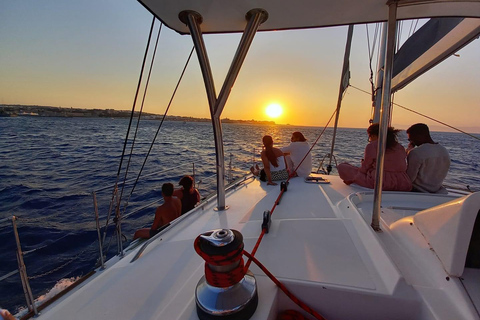 Rhodes: Sunset Catamaran Cruise With Drinks Power Catamaran Sunset Cruise "Boss"