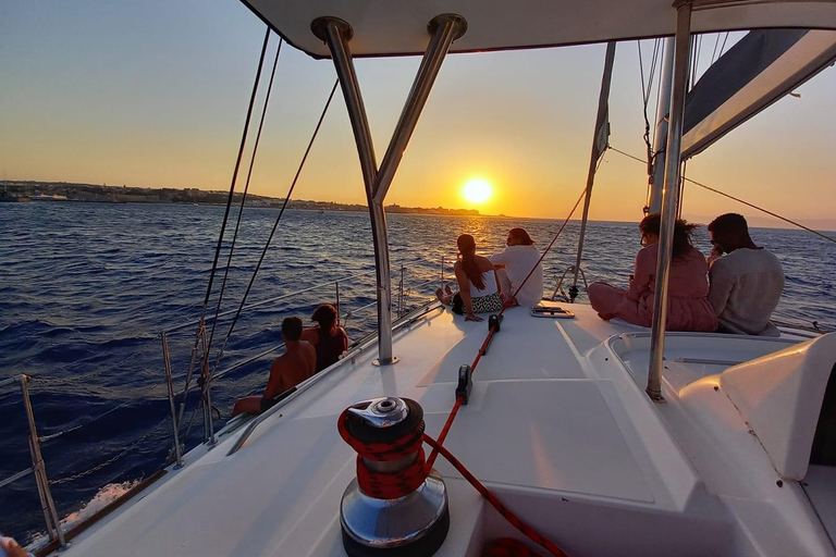 Rhodes: Sunset Catamaran Cruise With Drinks Power Catamaran Sunset Cruise "Boss"