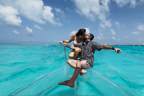 Isla Mujeres: przejrzysta wycieczka łodzią z napojami