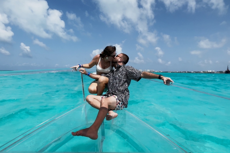 Isla Mujeres : Excursion en bateau transparent avec boissons