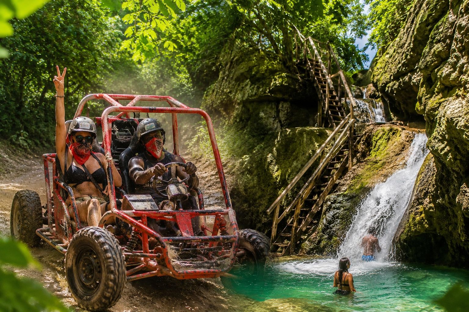 Puerto Plata: Damajagua-Wasserfälle und Off-Road-Buggy-Tour