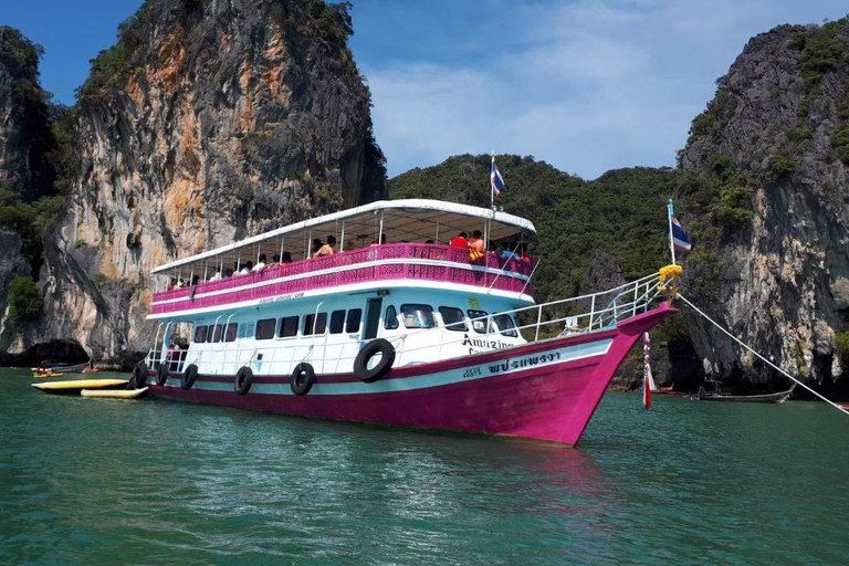 Phuket: James Bond eiland per grote boot met zeegrot kanoënPhuket: James Bond-eiland per grote boot met kanovaren in zeegrotten