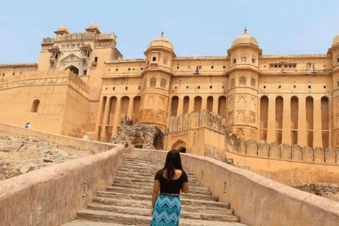 Au départ de Delhi : visite guidée d'une journée complète de la ville de Jaipur (Pinkcity)Visite de Jaipur avec chauffeur, taxi, guide et entrées dans les monuments