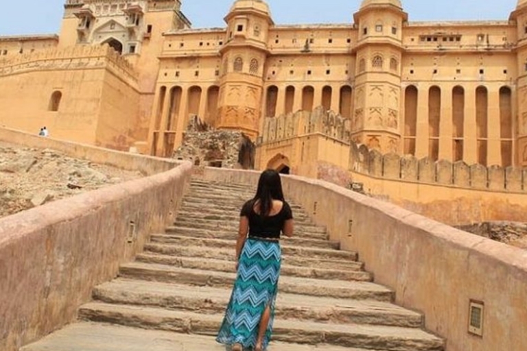 Au départ de Delhi : visite guidée d'une journée complète de la ville de Jaipur (Pinkcity)Visite de Jaipur avec chauffeur, taxi, guide et entrées dans les monuments