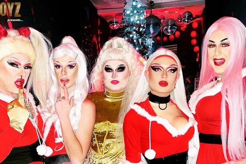 Una festiva cena de Navidad FunnyBoyz con Drag QueensCena de Navidad de 3 platos