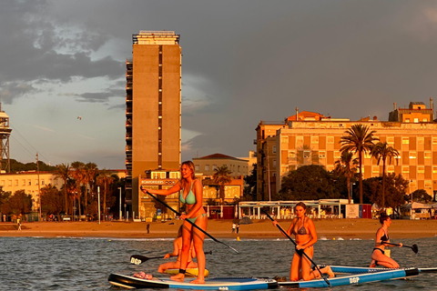 Barcelona: Sunset Paddle Surfing Session + Instructor + Photos Barcelona: Sunset Paddle Surf Outing + Instructor + Photos