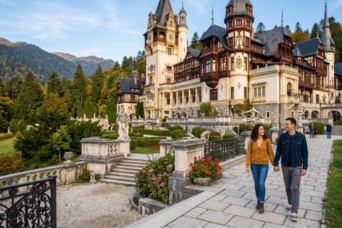 Dracula Castle, Peles Castle and Brașov Day Trip Bucharest COACH TOUR Audio guide in 24 languages