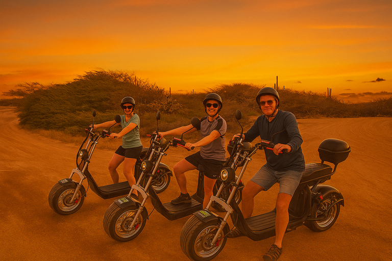 Aruba: Sunset Electric Scooter Tour with Bar Stops