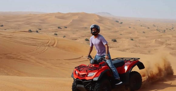 Doha: Desert Quad Bike Tour with Helmet and Photos
