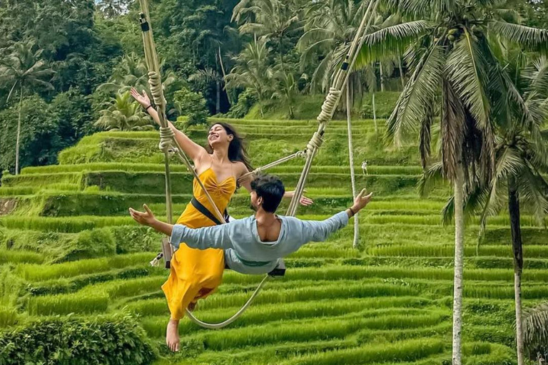 Ubud: Rice Terrace Swing, Cave Tubing, Sky Bike & Zipline Double ATV + Swing + Tubing + Sky Bike + Zipline - wTransfer