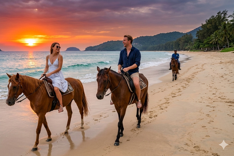 Phuket: Bang Tao Beach Sunset Horse Riding Experience Phuket: 30 Minutes Bang Tao Beach Sunset Horse Ride