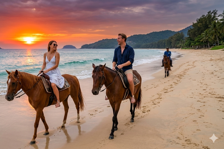 Phuket: Bang Tao Beach Sunset Horse Riding Experience Phuket: 30 Minutes Bang Tao Beach Sunset Horse Ride