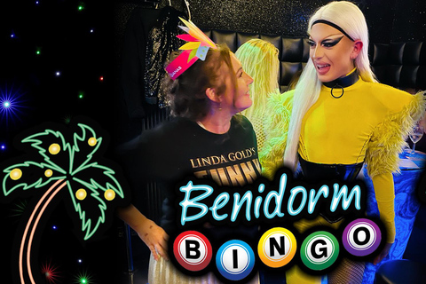 O que estás a fazer? FunnyBoyz Benidorm Bingo Cabaret ShowVista limitada: Apenas em pé