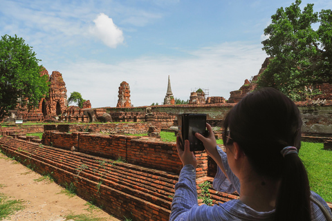 Vanuit Bangkok: dagtocht Ayutthaya per bus, met boottochtTour vanaf een ontmoetingspunt