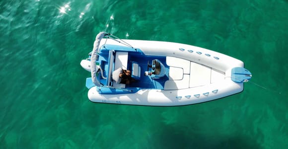 You steer the RIB between Tavolara, La Maddalena and the Costa Smeralda