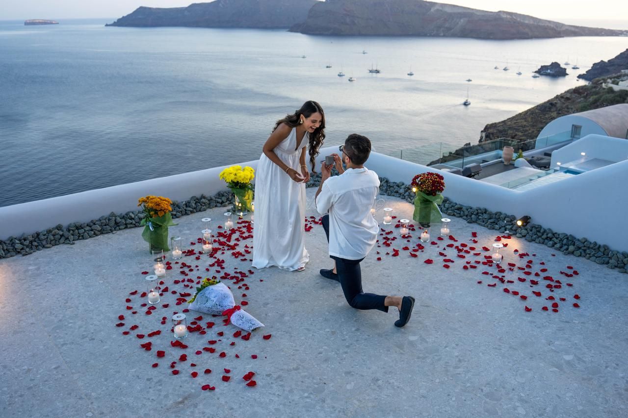Heiratsantrag Fotoshooting Santorini