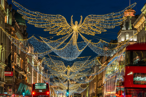 Londres : visite en bus à toit ouvert des lumières de Noël du traîneau du Père NoëlPont supérieur ouvert