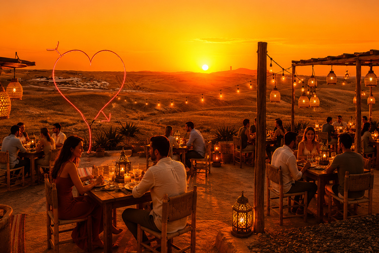 Agafay Desert: Sunset Dinner, Live Show & Stargazing Agafay Desert Sunset Dinner,Show & Stargazing under the sky