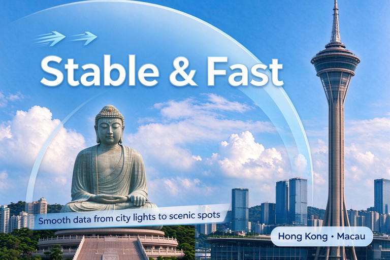 Hong Kong & Macau: eSIM | 7–30-Day Plan | Hotspot Sharing 45GB/30Days