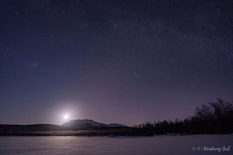 Night Star Walk on Snowshoes in the Finnish Wilderness