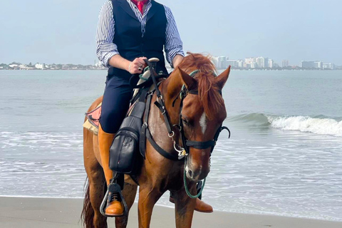 Horseback riding in Cartagena on the shores of the Caribbean Sea