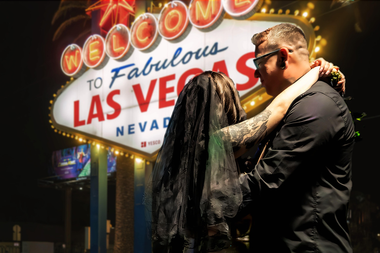 Las Vegas: Goth Wedding or Vow Renewal at Vegas Sign, Photos