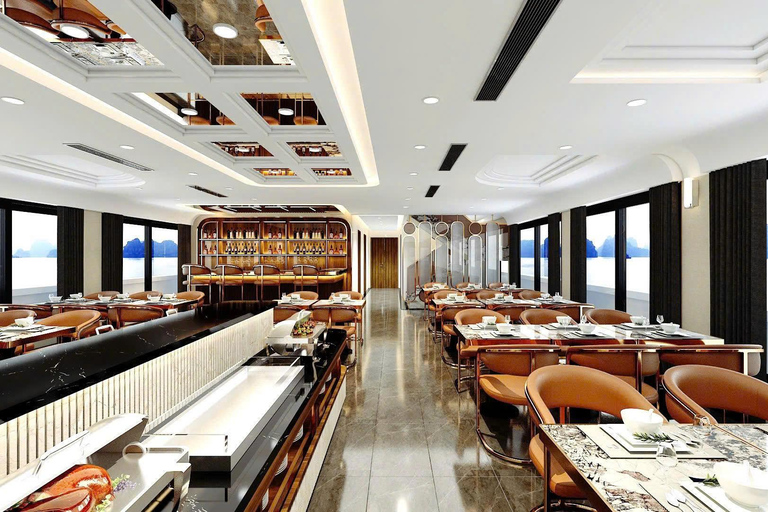 Leona 5 stars cruise explores Ha Long Bay extremely safely Leona 5 stars cruise explores Ha Long Bay:Pick up from Hanoi