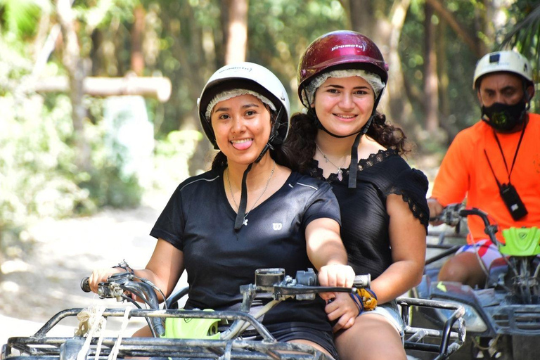 Cancún: Excursión a Caballo con ATV, Tirolinas y CenoteATV individual desde Tulum